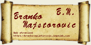 Branko Majstorović vizit kartica
